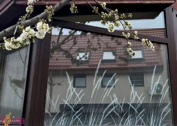 Autocolant sablat decupat stuf alb l1