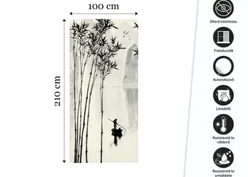 folie gema cabina dus folina sablare cu model peisaj asiatic rola 100x210 cm s00