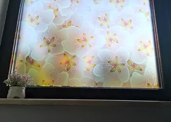 folie geam autoadeziva folina model floral roz 100 cm latime