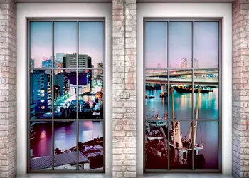 fototapet 3D loft komar peisaj urban 368 248 cm