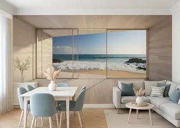 fototapet 3d peisaj plaja