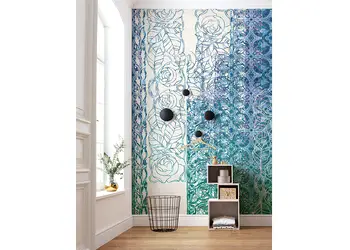 fototapet art nouveau bleu