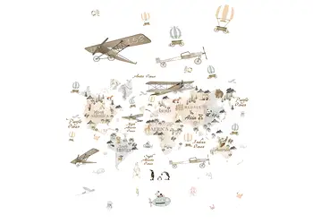 tapet camera baieti harta lumii cu aparate de zbor