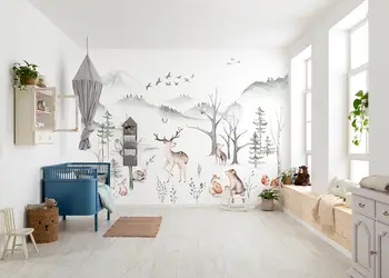 fototapet camera copii animalele padurii