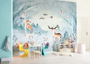 fototapet camera copii komar animal sleepover peisaj cu animalele padurii