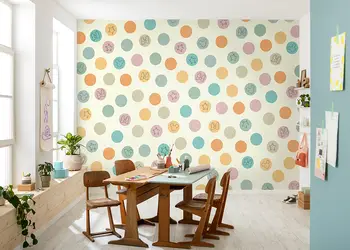 fototapet camera copii komar disney pastel confetti cu buline colorate