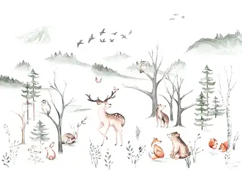 fototapet camera copii animalele padurii