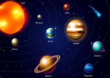 fototapet autoadeziv planete pentru camera copiilor