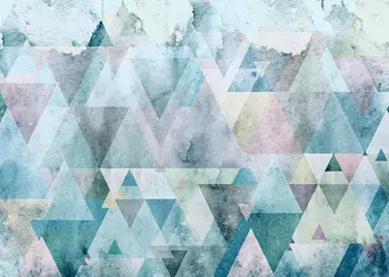 fototapet triangles blue