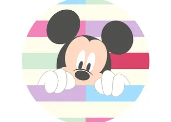 fototapet rotund autoadeziv komar mickey peek a boo decor camera copii