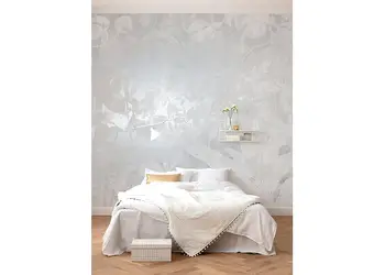 fototapet flora komar motive florale gri cu accente metalice argintii 400 280 cm