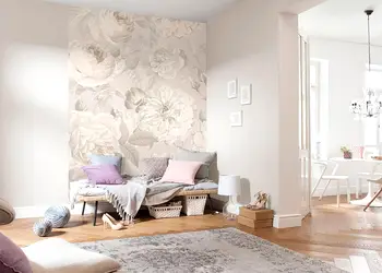 fototapet floral alb nuance