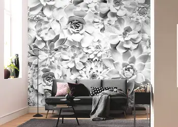 fototapet floral gri shades