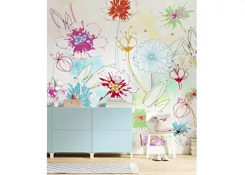 fototapet floral joyful komar imprimeu grafic multicolor 200 250 cm