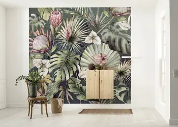 fototapet floral verde komar plante exotice