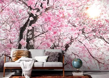 fototapet bloom komar crengi inflorite roz 400 260 cm