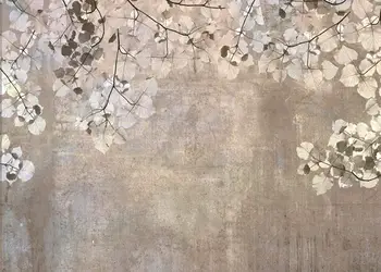 fototapet frunze dimex Beige leaves 375 250 cm