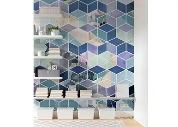 fototapet geometric blue