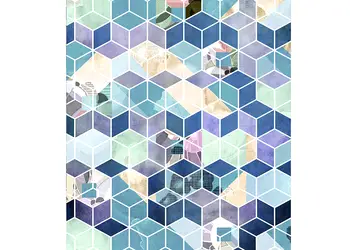 fototapet geometric blue