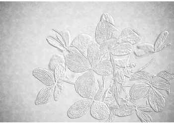 fototapet floral gri 