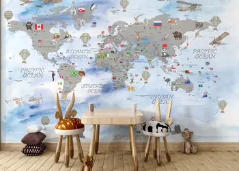 fototapet harta lumii pentru copii