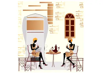 fototapet modern street coffee