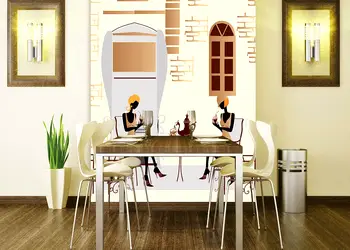 fototapet modern street coffee