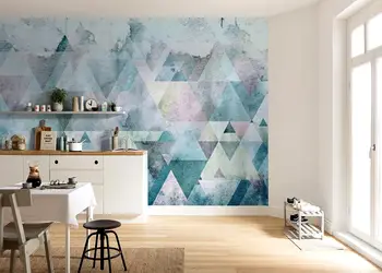 fototapet triangles blue