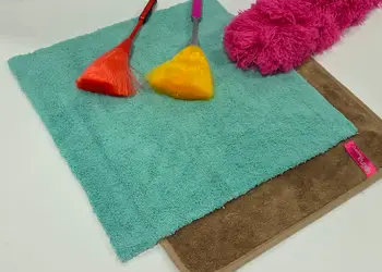 set 2 lavete microfibra si 3 pamatufuri pentru praf folina