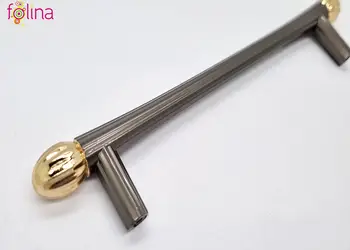 maner mobila metalic gri antracit cu detalii aurii 128 mm