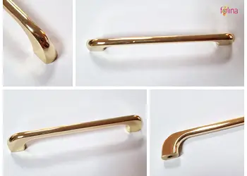 maner mobila metalic auriu lucios 128 mm