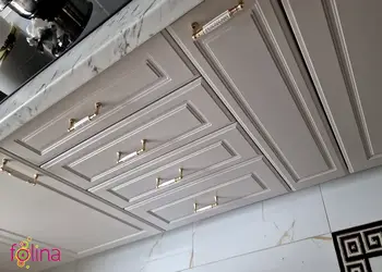 maner mobila metalic auriu cu model argintiu 96 cm