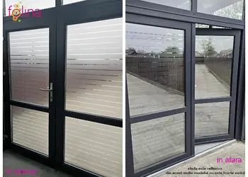 folie geam transparenta cu dungi late gri