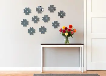 sticker oglinda gri floare