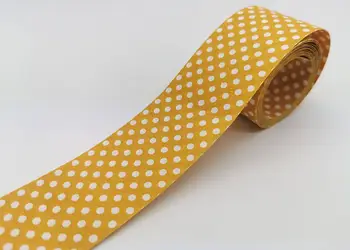 panglica decorativa folina galbena cu buline 4 cm 10 metri