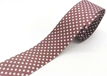 panglica decorativa folina maro cu buline 4 cm 10 metri