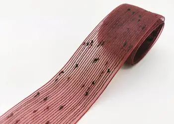 panglica decorativa folina visiniu transparent 4 cm 10 metri