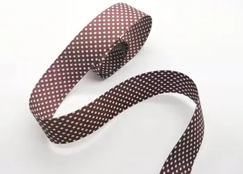 panglica decorativa folina maro cu buline 4 cm 10 metri