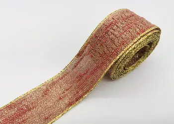 panglica decorativa visinie cu detalii aurii 4 cm 10 m