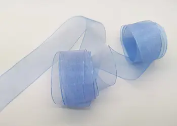 panglica organza bleu 4 cm 10 metri