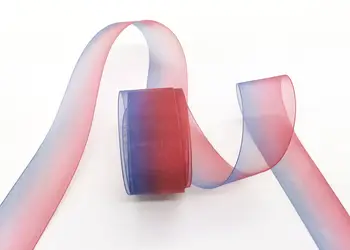 panglica organza rosu in degrade 4 cm 10 metri