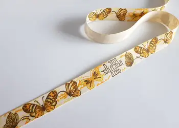 panglica textila fluturi galbeni