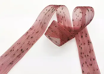 panglica decorativa folina visiniu transparent 4 cm 10 metri