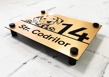 placuta adresa model caine dalmatian din bond argintiu sau auriu s0