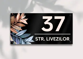 placuta adresa model flori sticla acrilica tehnologie printare uv s1