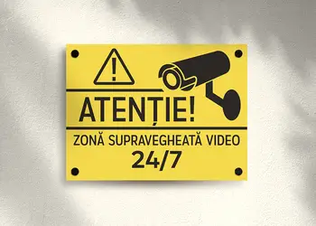 placuta gravata atentionare zona supravegheata video non stop din pvc s1 1