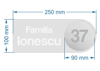 placuta personalizata printata uv pentru usa cu numele de familie s00
