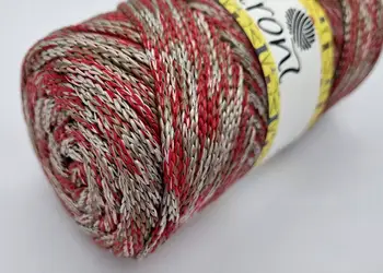 PP macrame melanj rosu gri