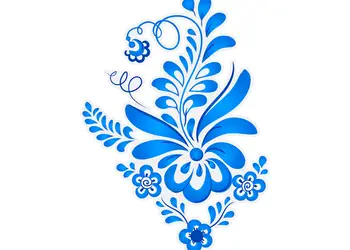 set 18 stickere bella folina model floral albastru 20 15 cm