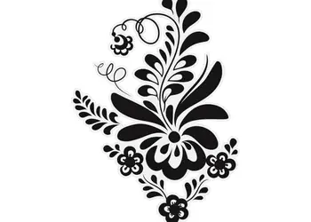 set 18 stickere bella folina model floral negru 20 15 cm